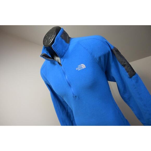North Face FlashDry Fleece 1/4 Zip Athetic Jacket Running Blue Mens Size Medium - Picture 1 of 10